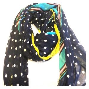 Navy patterned scarf